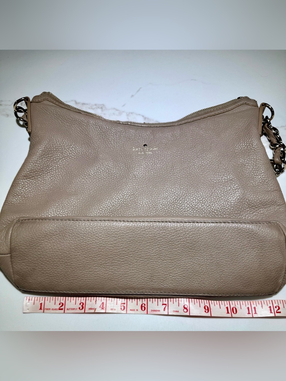 KATE SPADE Leather Hobo Shoulder Chain Strap Bag, Beige/Tan/Taupe - Picture 9 of 14